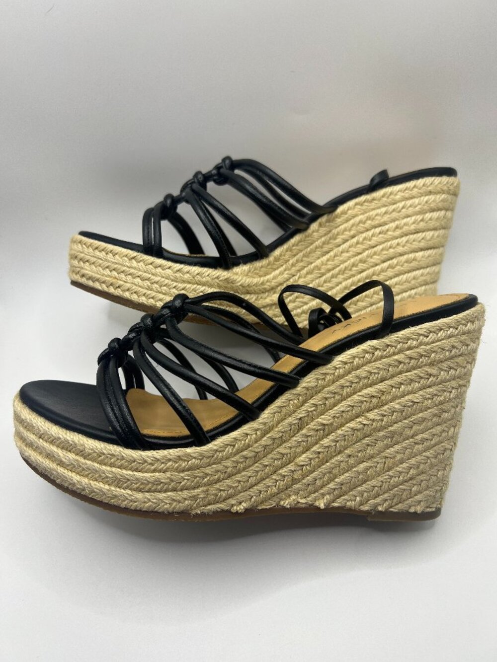 Lisa Vicky Black Strappy Wedge Espadrille Style- 8M -Unworn from Previous Season